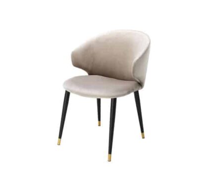 Volante matstol sammet roche beige