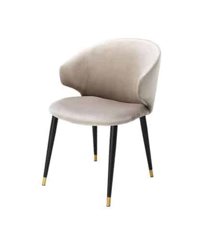 Volante matstol sammet roche beige