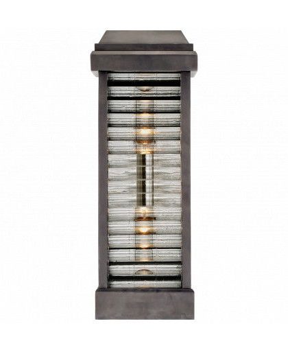 Dunmore Curved Glass Louver vägglampa rund brons