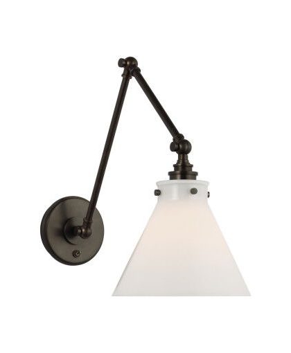 Parkington vägglampa dubbel brons/vit