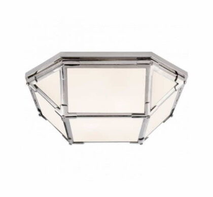 Morris plafond nickel/vit