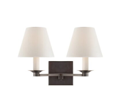 Evans vägglampa dubbel brons