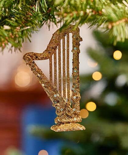 Cadence harpa julgransdekoration guld