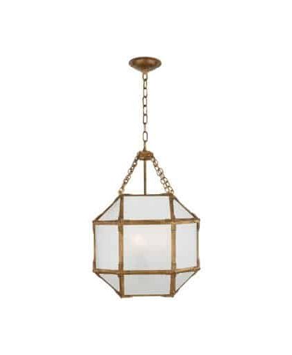 Morris taklampa Gilded Iron/frostat glas