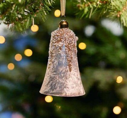 Isoble glasklocka julgransdekoration champagne