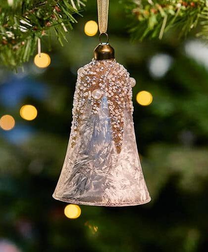 Isoble glasklocka julgransdekoration champagne