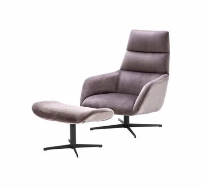 Nautilus fåtölj & ottoman roche taupe OUTLET