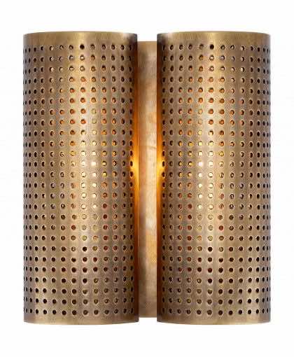 Precision vägglampa dubbel mässing