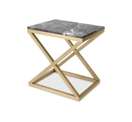 Criss Cross sidobord brushed brass