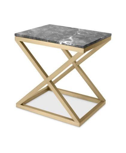 Criss Cross sidobord brushed brass