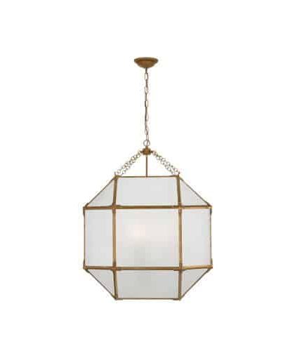 Morris taklampa Gilded Iron/frostat glas L