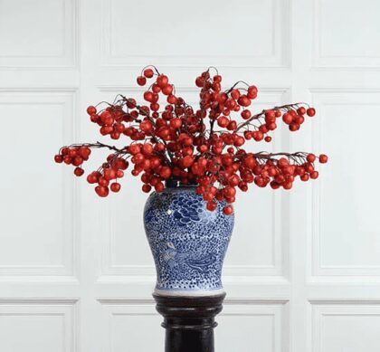 Äppelkvist snittblomma röd