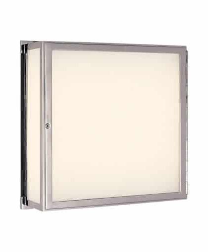 Mercer vägglampa kvadrat krom