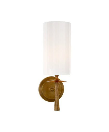Drunmore vägglampa antik mässing/vit
