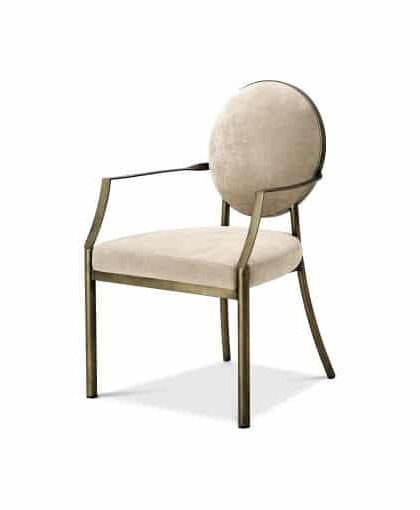 Scribe matstol dark brass/greige