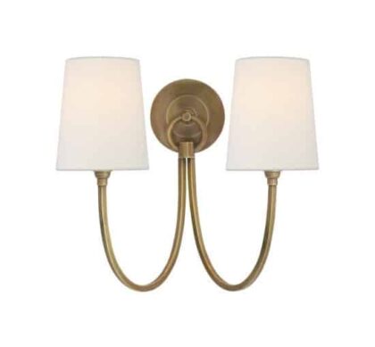 Reed vägglampa dubbel antik mässing