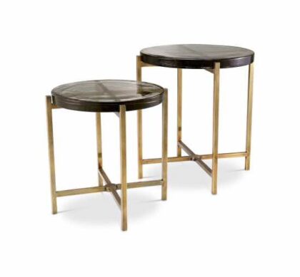 Haymann sidobord antik mässing 2-Set