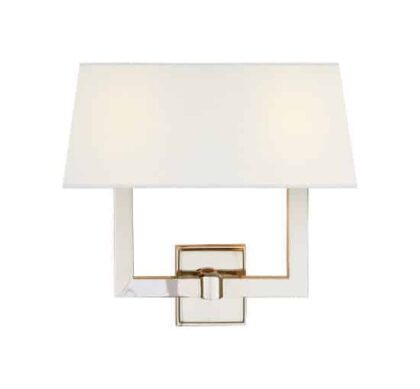 Square Tube vägglampa dubbel nickel/linne singel