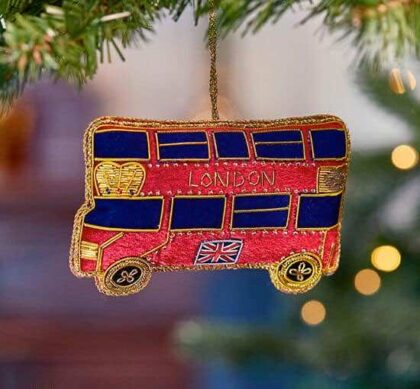 Wellington buss julgransdekoration röd