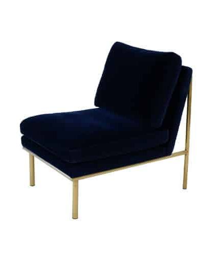 April loungefåtölj midnight blue/mässing