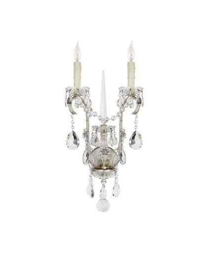 Alessandra vägglampa Antique Silver Leaf L