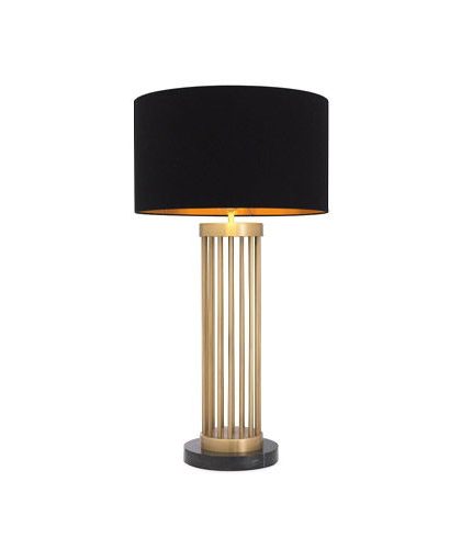 Condo bordslampa antik mässing/svart