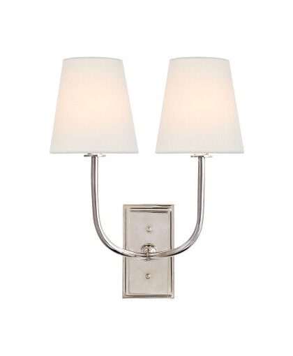 Hulton vägglampa dubbel nickel