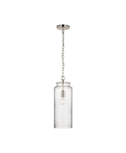 Katie Cylinder takpendel nickel/klarglas L