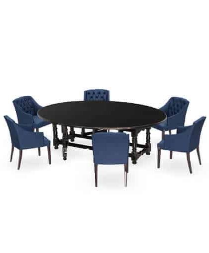 Balmoral matbord med Delano karmstol indigo