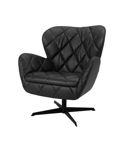 Jade swivel fåtölj svart läder