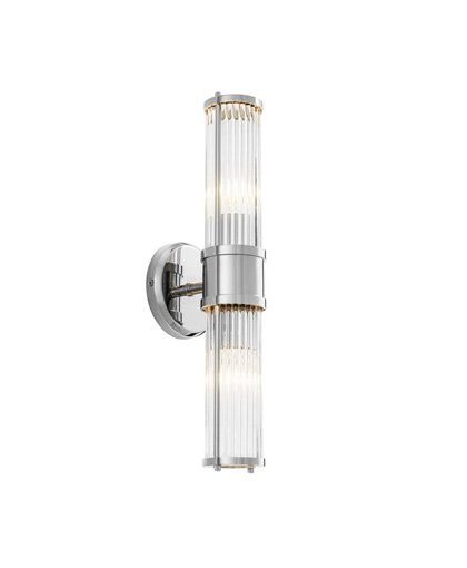 Claridges vägglampa nickel dubbel