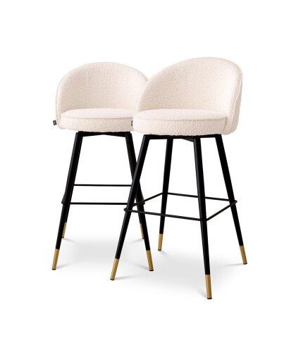 Cooper barstol bouclé cream 2-set