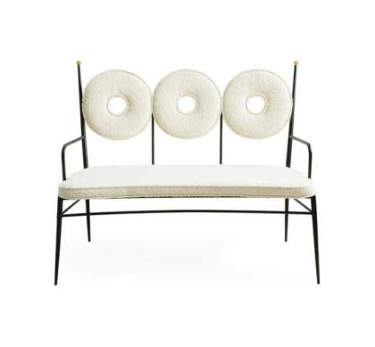 Rondo bänk bouclé white