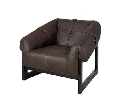 Lee skinnfåtölj espresso