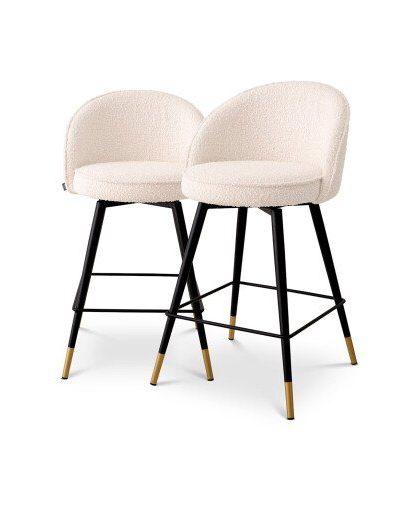 Cooper barstolar bouclé cream 2-set