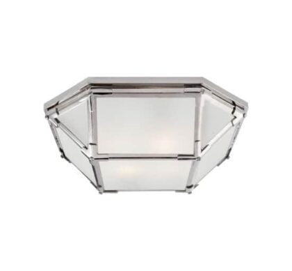 Morris plafond nickel/frostat glas