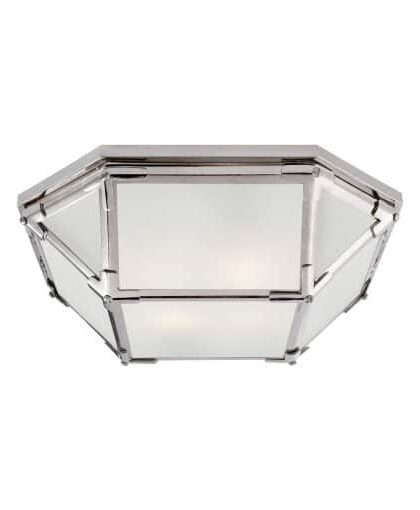 Morris plafond nickel/frostat glas