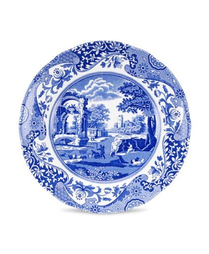 Blue Italian tallrik blå/vit