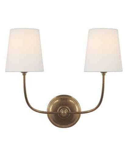 Vendome vägglampa dubbel antik mässing