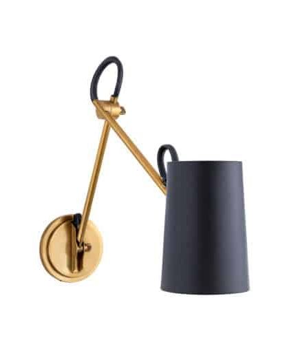 Benton vägglampa dubbel mässing/navy