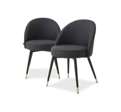 Cooper matstol faux leather grey 2-set