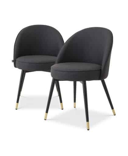 Cooper matstol faux leather grey 2-set