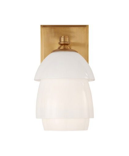 Whitman vägglampa antik mässing/vit