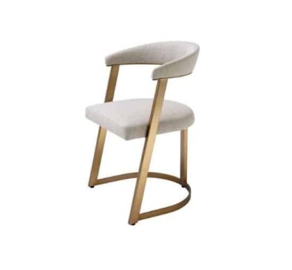 Dexter matstol beige/natur mässing