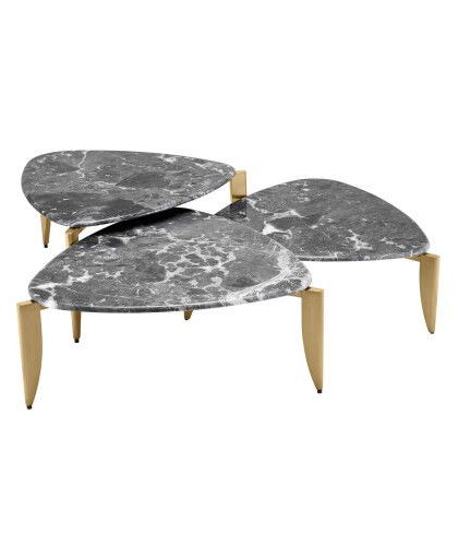 Reggioni satsbord grey marble 3-set