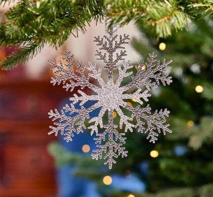 Glimma snöflinga julgransdekoration
