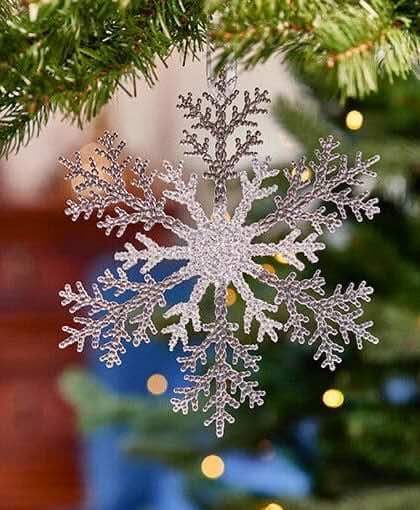 Glimma snöflinga julgransdekoration