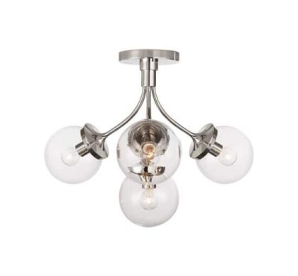 Prescott plafond nickel/klarglas