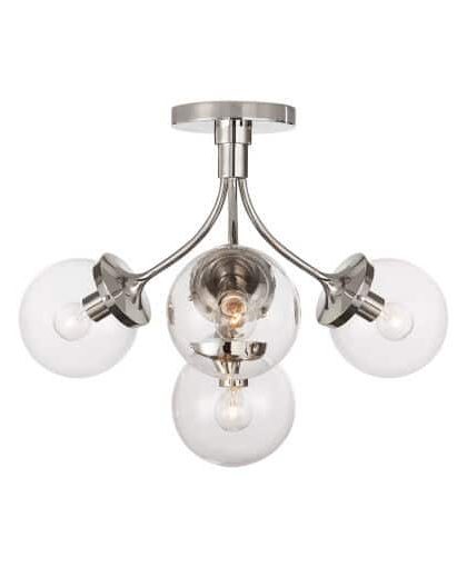 Prescott plafond nickel/klarglas