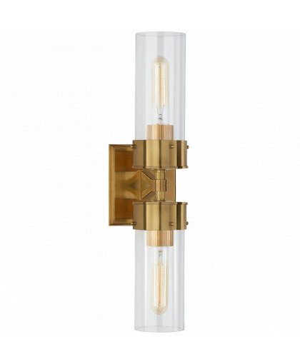 Marais vägglampa dubbel antik mässing